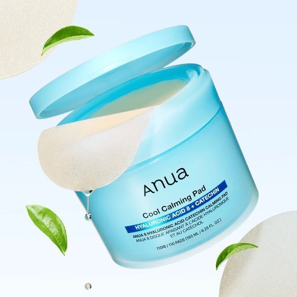 Заспокійливі тонер-педи з гіалуроновою кислотою та катехіном ANUA 8 Hyaluronic Acid Catechin Calming Pad 185 ml 0766 фото