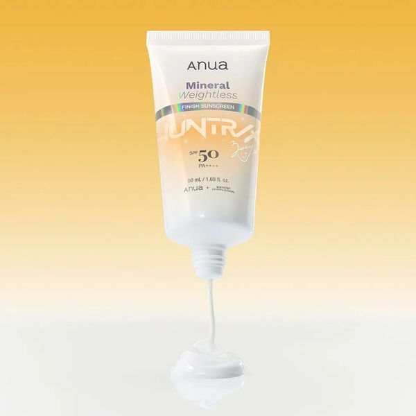 Мінеральний сонцезахисний крем з невагомим фінішем SPF50 ANUA Mineral Weightless Finish Sunscreen 50ml 0884 фото